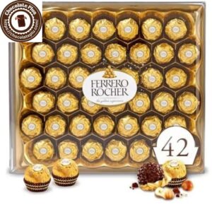 Ferrero Rocher Premium Gourmet Milk Chocolate Hazelnut, 42 Count (Pack of 2)